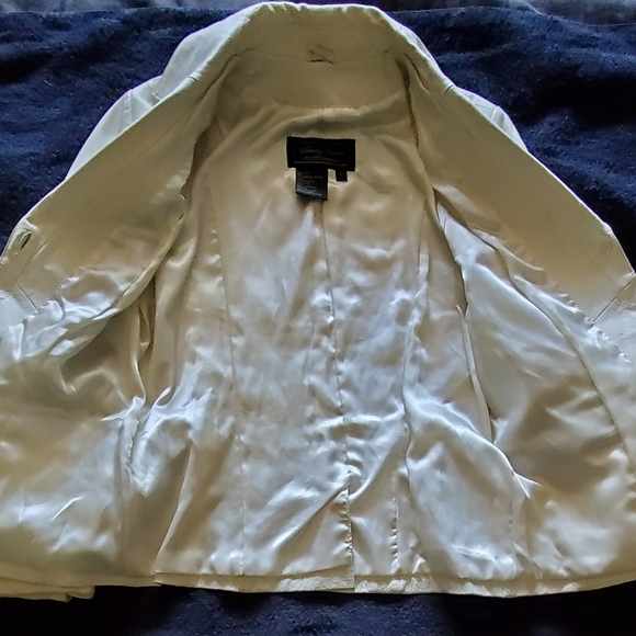 Vintage Terry Lewis White Leather Blazer S - Picture 3 of 14